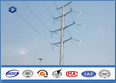 110KV Çift Devreleri Sıcak Daldırma Galvanizli Elektrikli Açı Gücü Çelik Pole